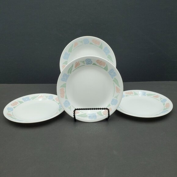 Corelle Friendship Bread Plates Corning Pastel Floral Dessert Appetizer Plates - Picture 1 of 5